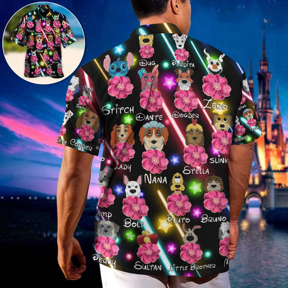Funny Hawaiian Shirt Dog Neon Flower Cool Gift For Dog Lovers
