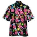 Funny Hawaiian Shirt Dog Neon Flower Cool Gift For Dog Lovers