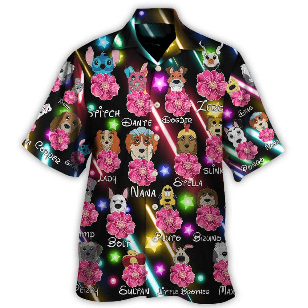 Funny Hawaiian Shirt Dog Neon Flower Cool Gift For Dog Lovers