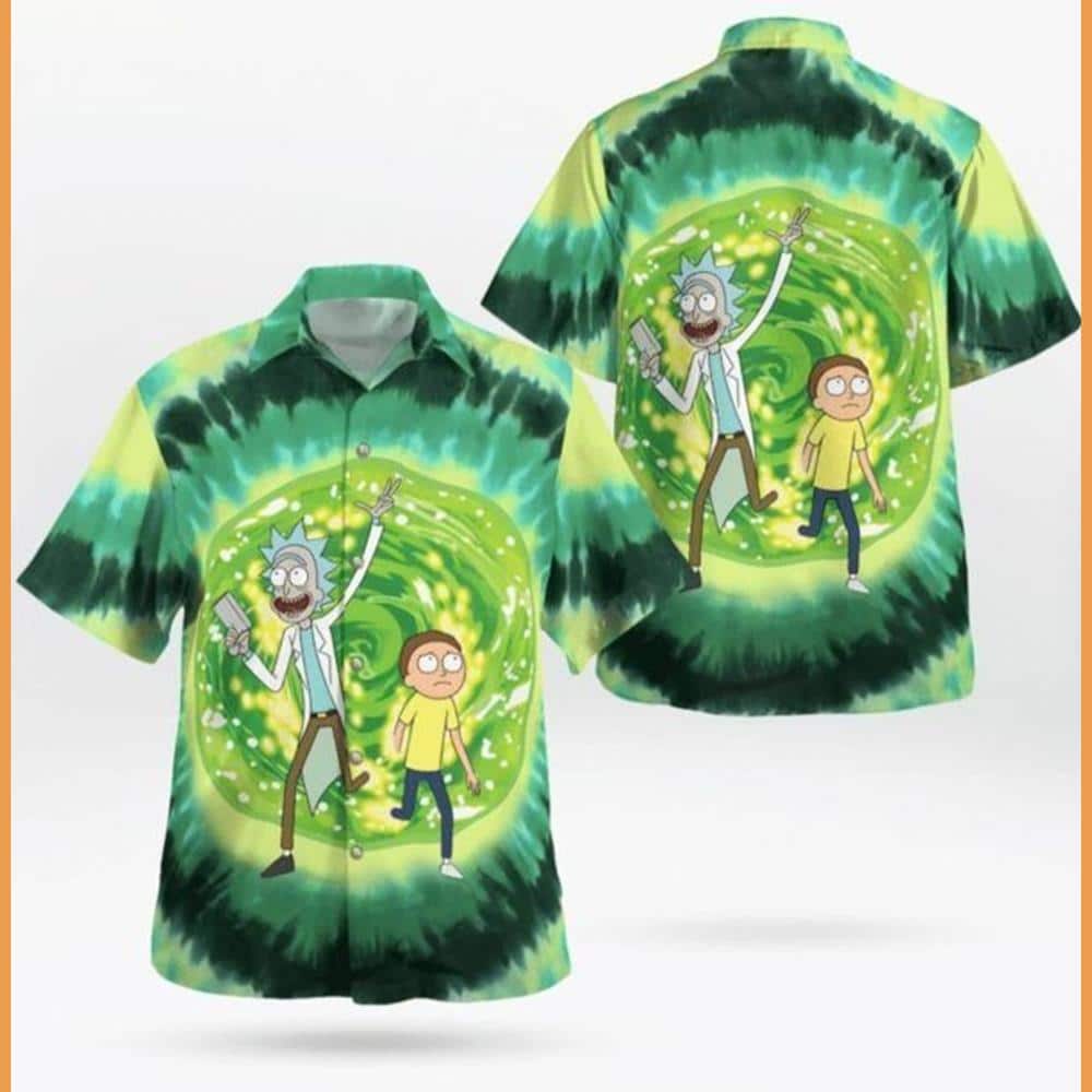 Rick And Morty Hawaiian Shirt Green Beach Gift For Friend