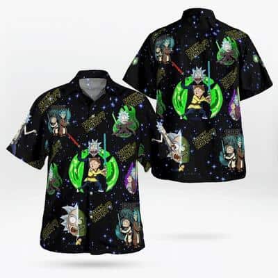 Dark Tropical Aloha Rick And Morty Hawaiian Shirt Gift For Beach Trip