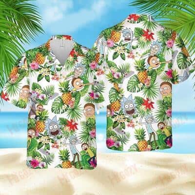 Summer Aloha Rick And Morty Hawaiian Shirt Pineapple Pattern Gift For Summer Vacation