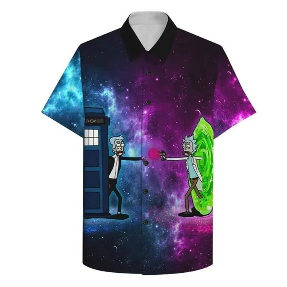 Purple Rick And Morty Hawaiian Shirt Galaxy Gift For Beach Trip