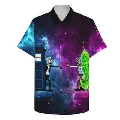 Purple Rick And Morty Hawaiian Shirt Galaxy Gift For Beach Trip Purple Rick And Morty Hawaiian Shirt Galaxy Gift For Beach Trip