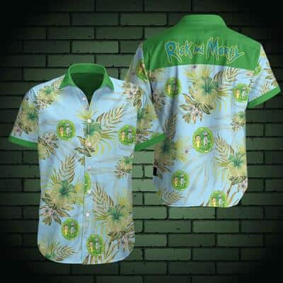 Aloha Rick And Morty Hawaiian Shirt Hibiscus Flowers Pattern Gift For Beach Trip