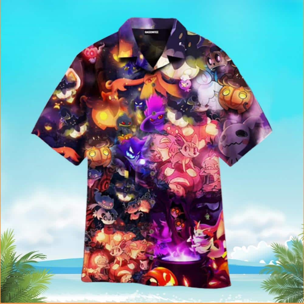 Halloween Aloha Pokemon Hawaiian Shirt Summer Lovers Gift Halloween Aloha Pokemon Hawaiian Shirt Summer Lovers Gift