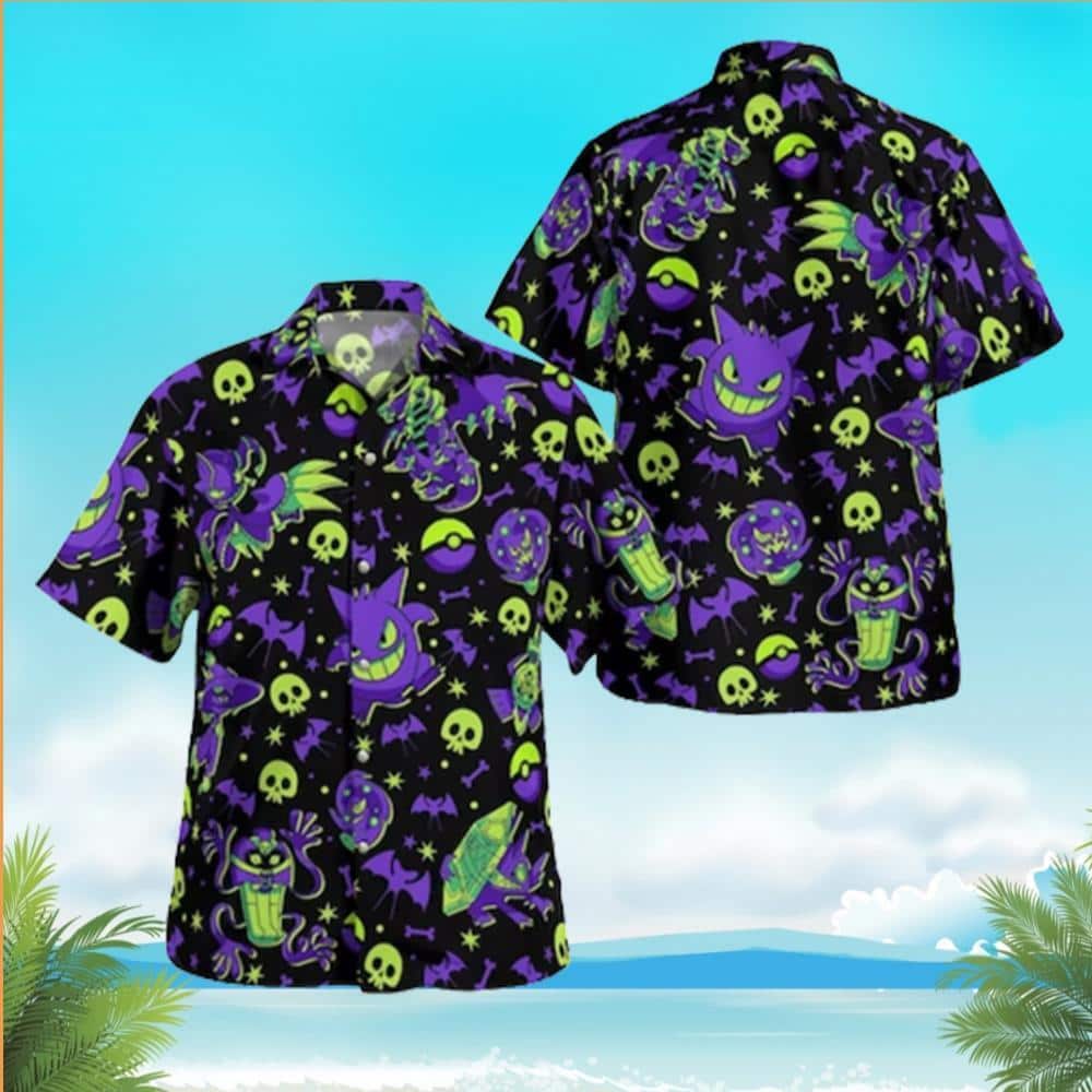 Gengar Pokemon Hawaiian Shirt Beach Gift For Pokemon Lovers