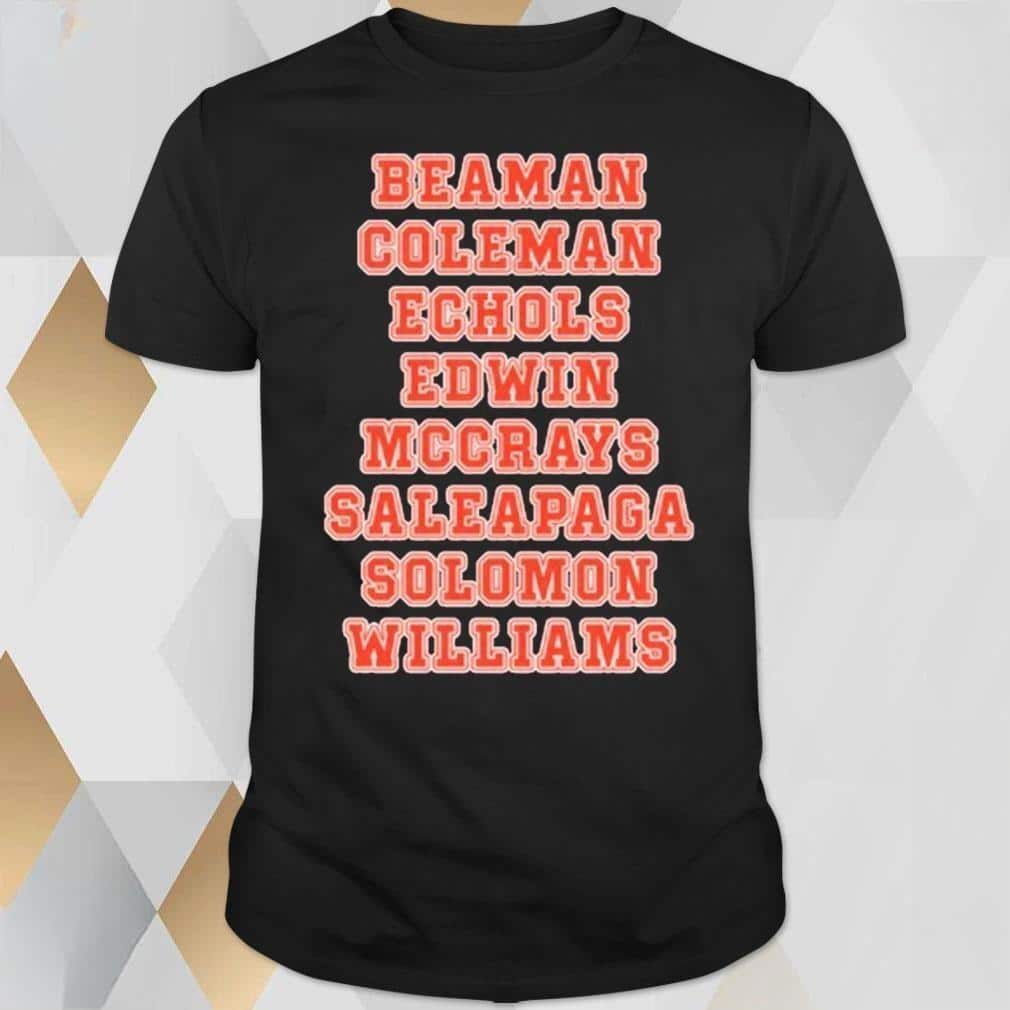 Beaman Coleman Echols Edwin Mccray Saleapaga Solomon Williams T-Shirt Beaman Coleman Echols Edwin Mccray Saleapaga Solomon Williams T-Shirt