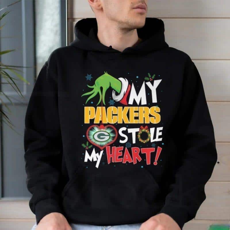 Funny Grinch Green Bay Packers T-Shirt My Stole My Heart Funny Grinch Green Bay Packers T-Shirt My Stole My Heart