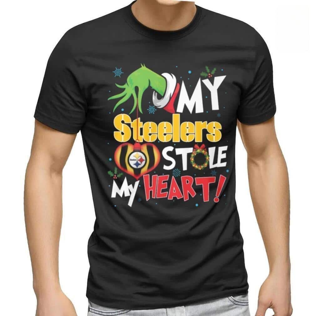 Funny Grinch NFL Pittsburgh Steelers T-Shirt My Stole My Heart Funny Grinch NFL Pittsburgh Steelers T-Shirt My Stole My Heart