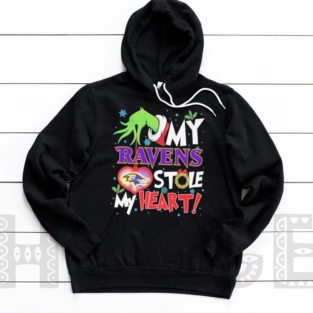 Funny Grinch NFL Baltimore Ravens T-Shirt My Stole My Heart Funny Grinch NFL Baltimore Ravens T-Shirt My Stole My Heart