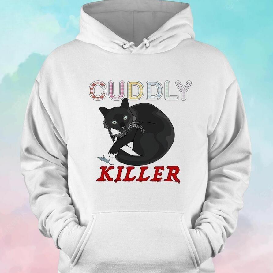 Black Cat T-Shirt Cuddly Killer Black Cat T-Shirt Cuddly Killer