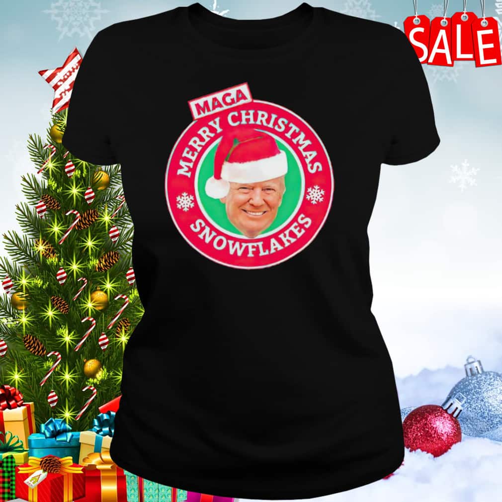 Donald Trump T-Shirt Maga Merry Christmas Snowflakes Donald Trump T-Shirt Maga Merry Christmas Snowflakes