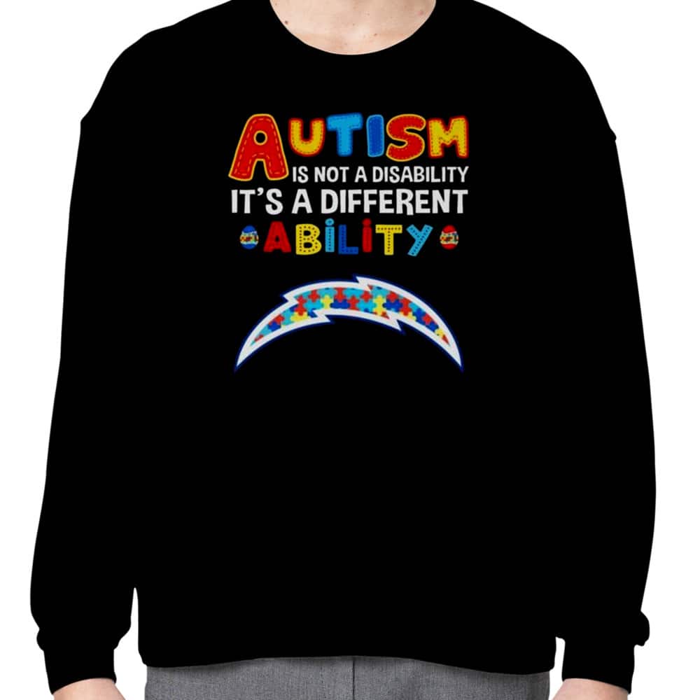 Los Angeles Chargers T-Shirt Autism Is Not A Disability It’s A Different Ability Los Angeles Chargers T-Shirt Autism Is Not A Disability It’s A Different Ability