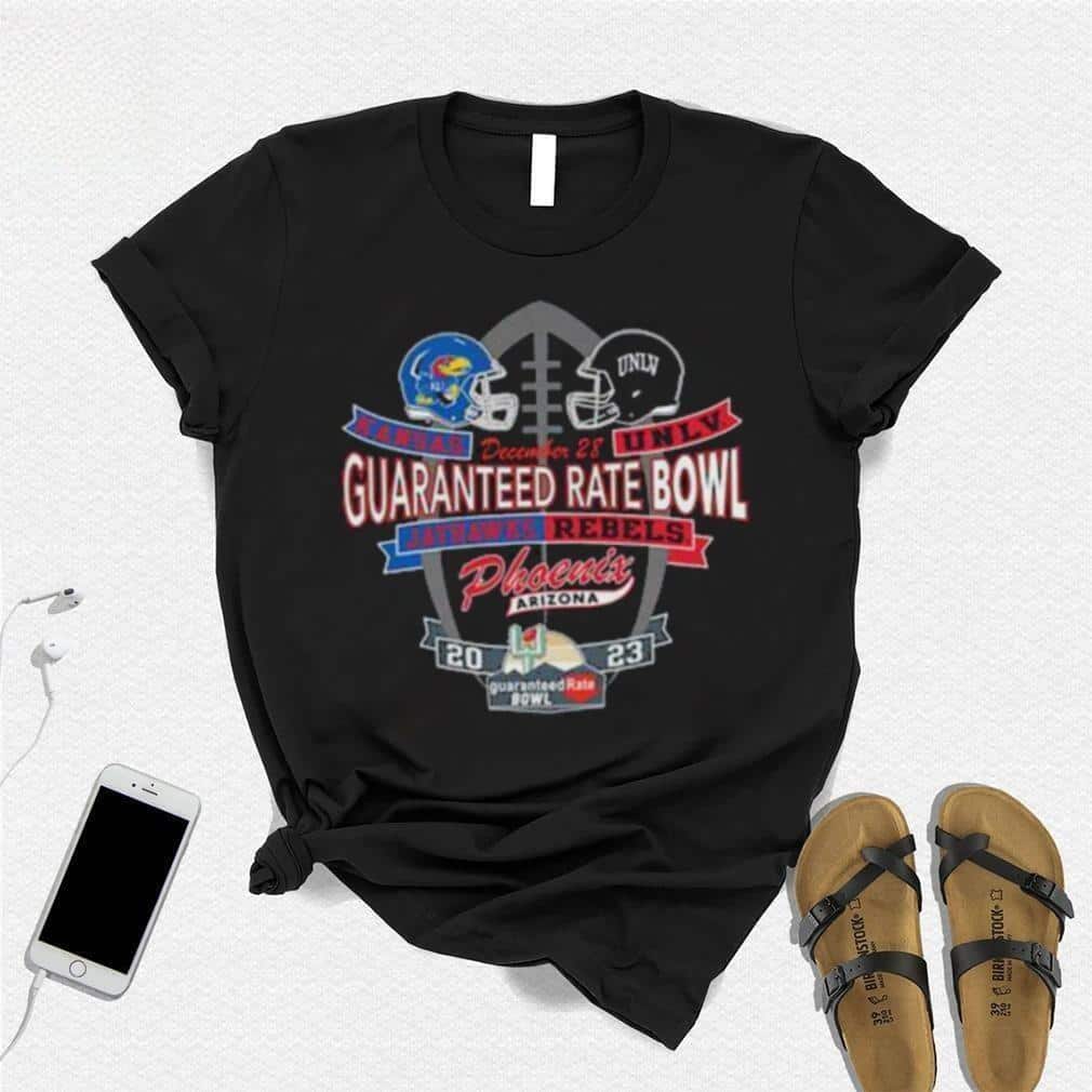 Kansas Jayhawks Vs Unlv Rebels T-Shirt Guaranteed Rate Bowl Kansas Jayhawks Vs Unlv Rebels T-Shirt Guaranteed Rate Bowl