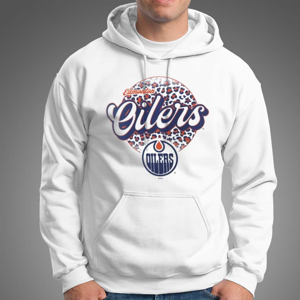 NHL Edmonton Oilers T-Shirt Leopard Pattern NHL Edmonton Oilers T-Shirt Leopard Pattern