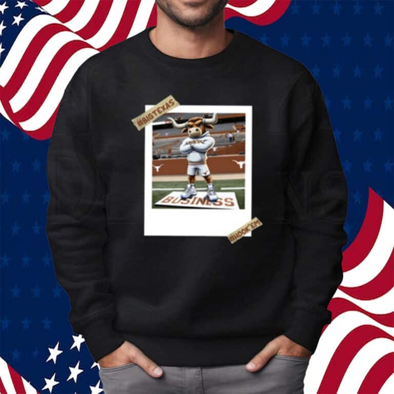 Standing On Business Big Texas Hook' Em T-Shirt Standing On Business Big Texas Hook' Em T-Shirt