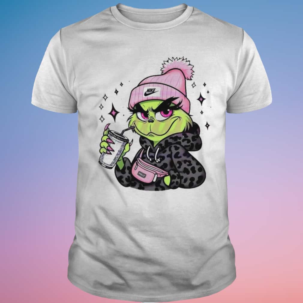 Funny Grinch Drinking Coffee T-Shirt