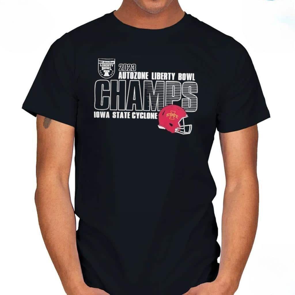 Iowa State Cyclones T-Shirt Liberty Bowl Champions Helmet Iowa State Cyclones T-Shirt Liberty Bowl Champions Helmet