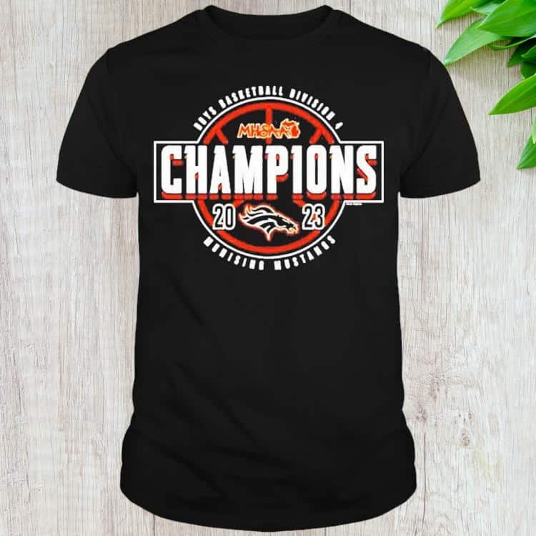 Boys Basketball Division 4 Champions Munising Mustangs T-Shirt Boys Basketball Division 4 Champions Munising Mustangs T-Shirt