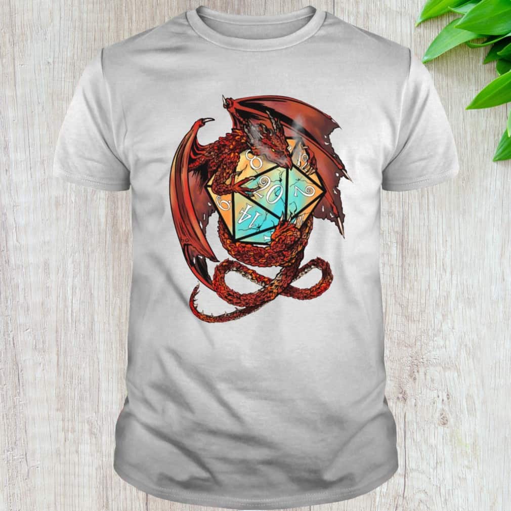Red Dragon Dice Dungeons And Dragons T-Shirt
