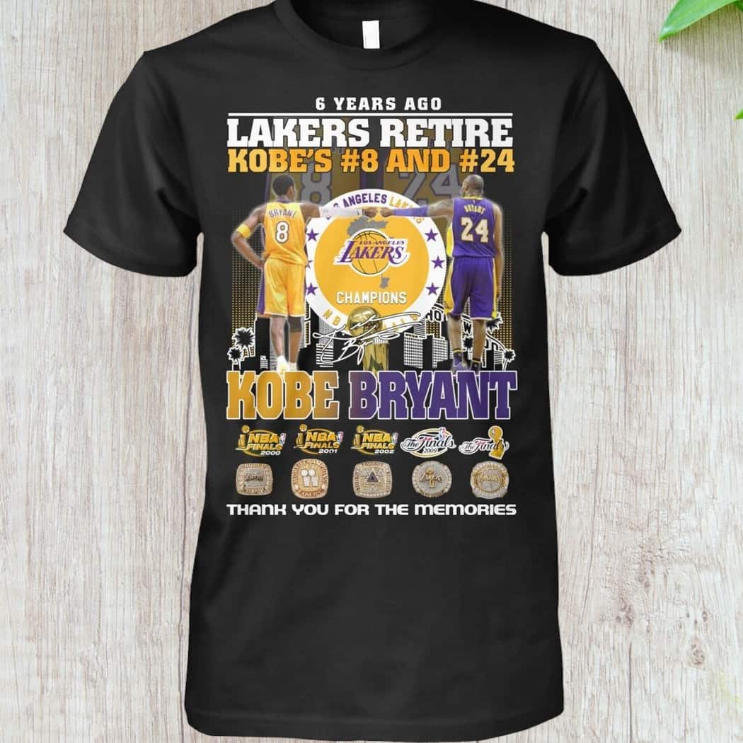 Lakers Retire Kobe’s 8 And 24 Kobe Bryant T-Shirt Thank You For The Memories
