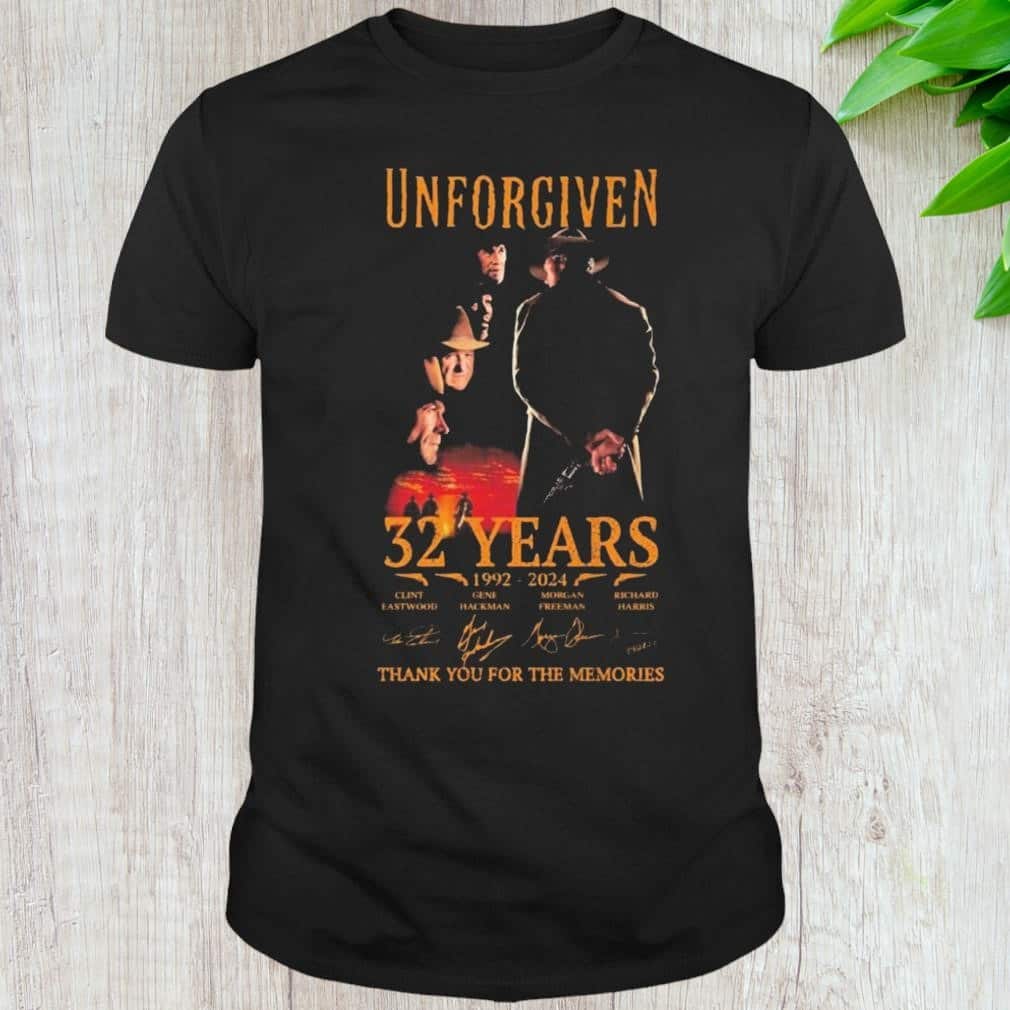 Unforgiven 32 Years Signatures Thank You For The Memories T-Shirt