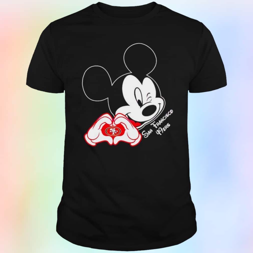 Cool Mickey Mouse Loves San Francisco 49ers T-Shirt
