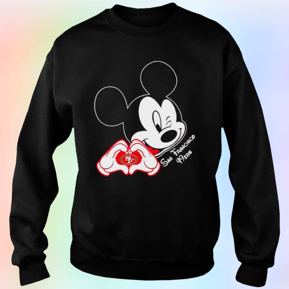 Cool Mickey Mouse Loves San Francisco 49ers T-Shirt Cool Mickey Mouse Loves San Francisco 49ers T-Shirt
