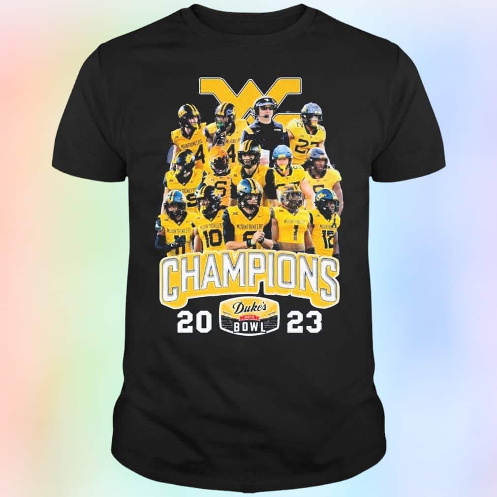 West Virginia Mountaineers Duke’s Mayo Bowl Champions All Players T-Shirt