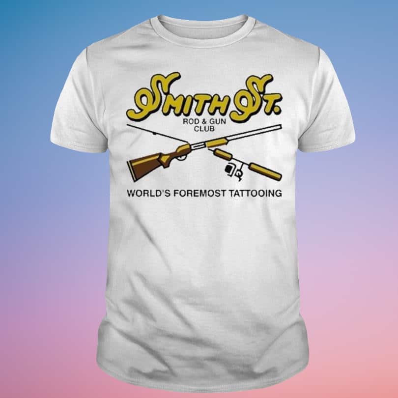Basic Smith St Rod & Gun Club World’s Foremost Tattooing T-Shirt Basic Smith St Rod & Gun Club World’s Foremost Tattooing T-Shirt