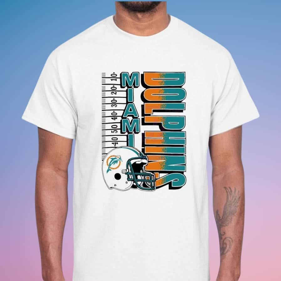 Ruler NFL Miami Dolphins Helmet T-Shirt Ruler NFL Miami Dolphins Helmet T-Shirt