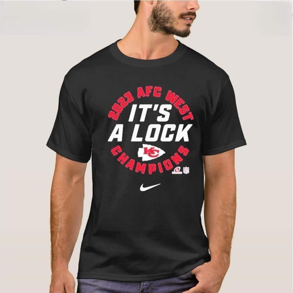 NFL Kansas City Chiefs T-Shirt AFC West Division Champions It's A Clock NFL Kansas City Chiefs T-Shirt AFC West Division Champions It's A Clock