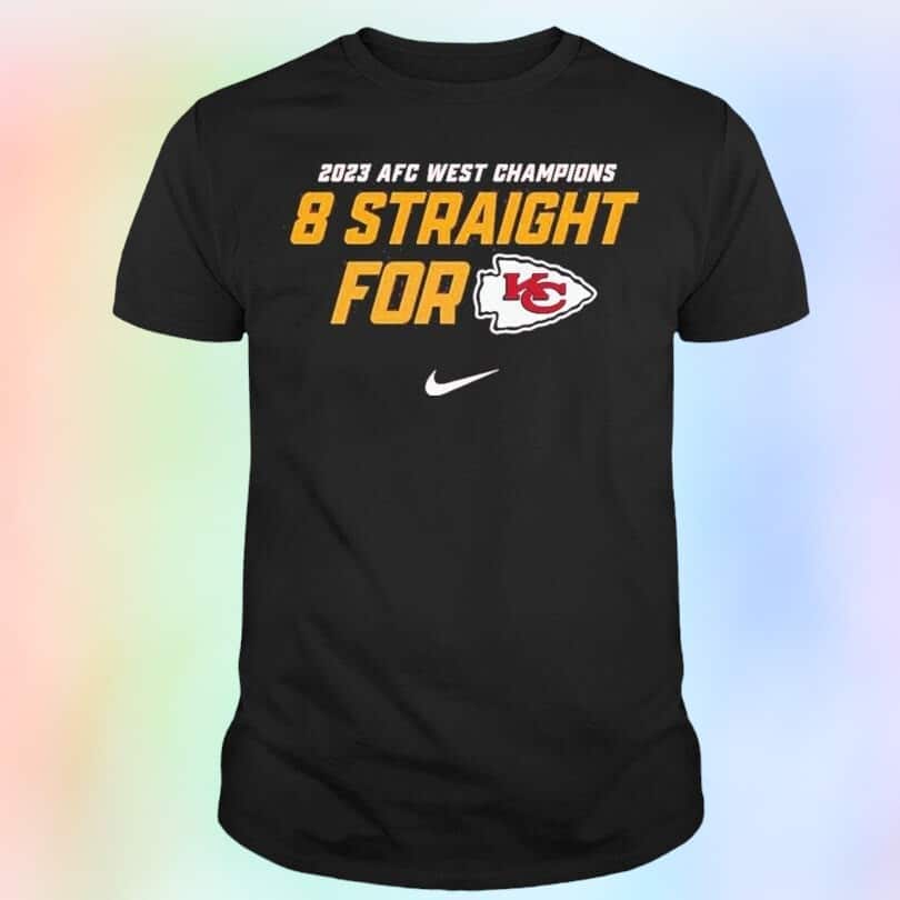 AFC West Division Champions 8 Straight For NFL Kansas City Chiefs T-Shirt