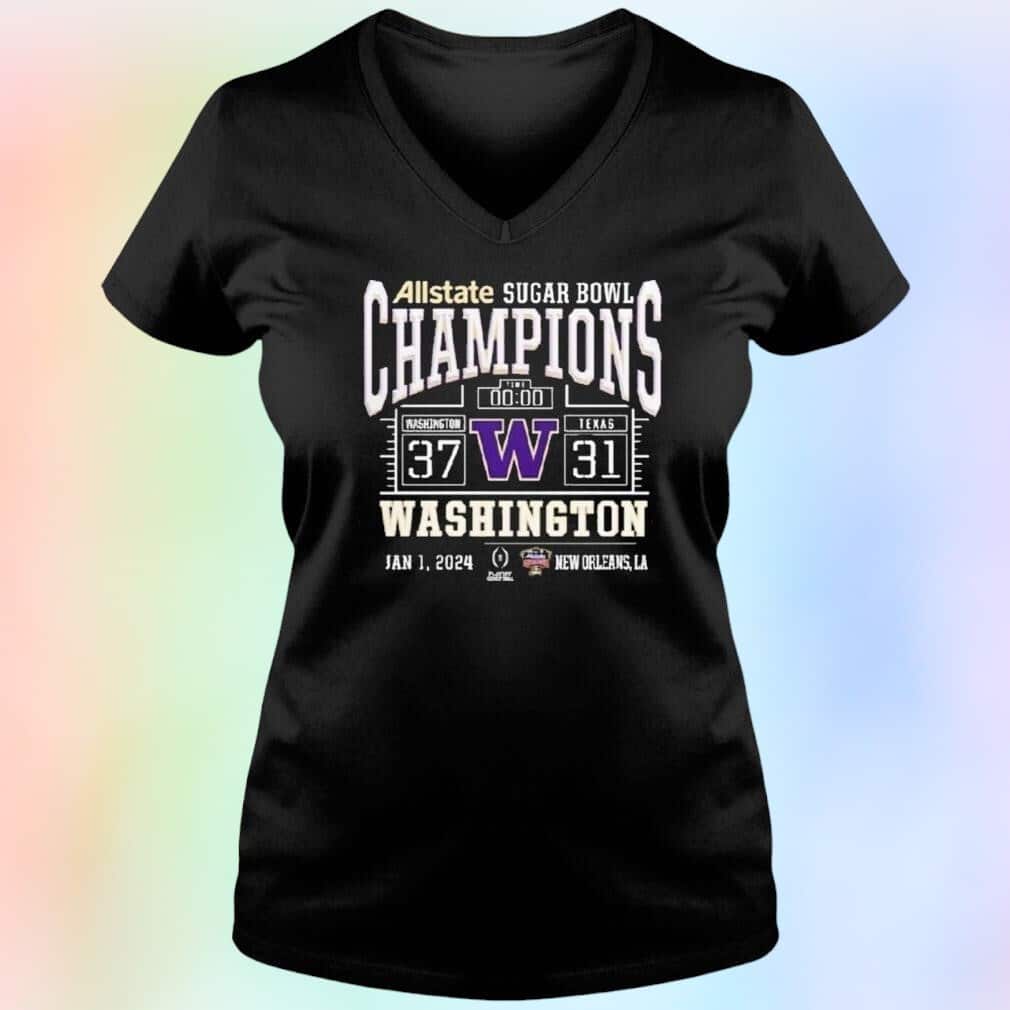 Washington Huskies Texas T-Shirt Allstate Sugar Bowl Champions Washington Huskies Texas T-Shirt Allstate Sugar Bowl Champions