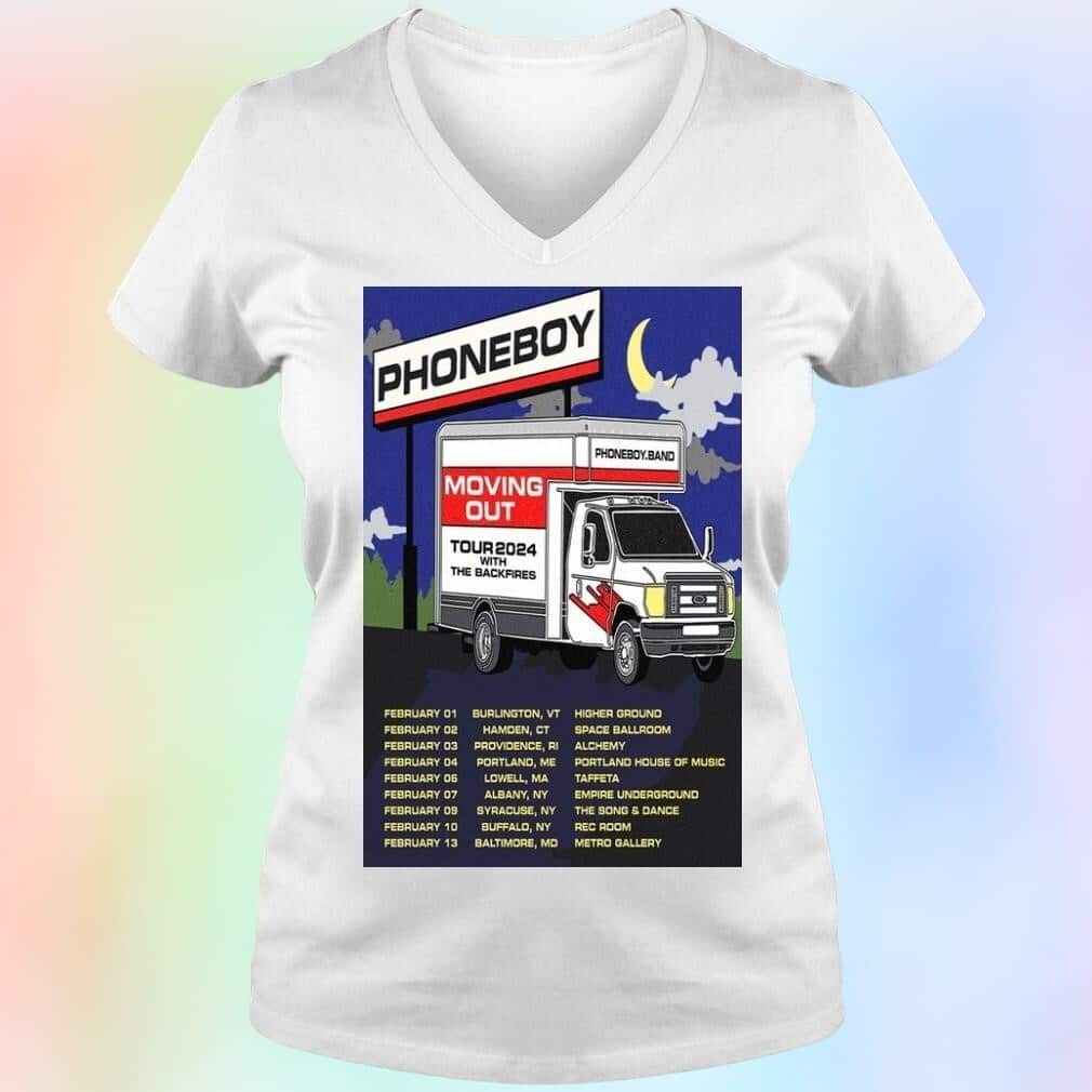 Phoneboy Moving Out Backfires February Tour T-Shirt Phoneboy Moving Out Backfires February Tour T-Shirt
