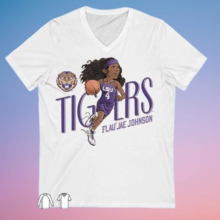 LSU WBB Flau’jae Johnson Caricature T-Shirt LSU WBB Flau’jae Johnson Caricature T-Shirt