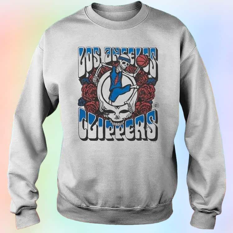 NBA Los Angeles T-Shirt Grateful Dead Clippers Skull NBA Los Angeles T-Shirt Grateful Dead Clippers Skull