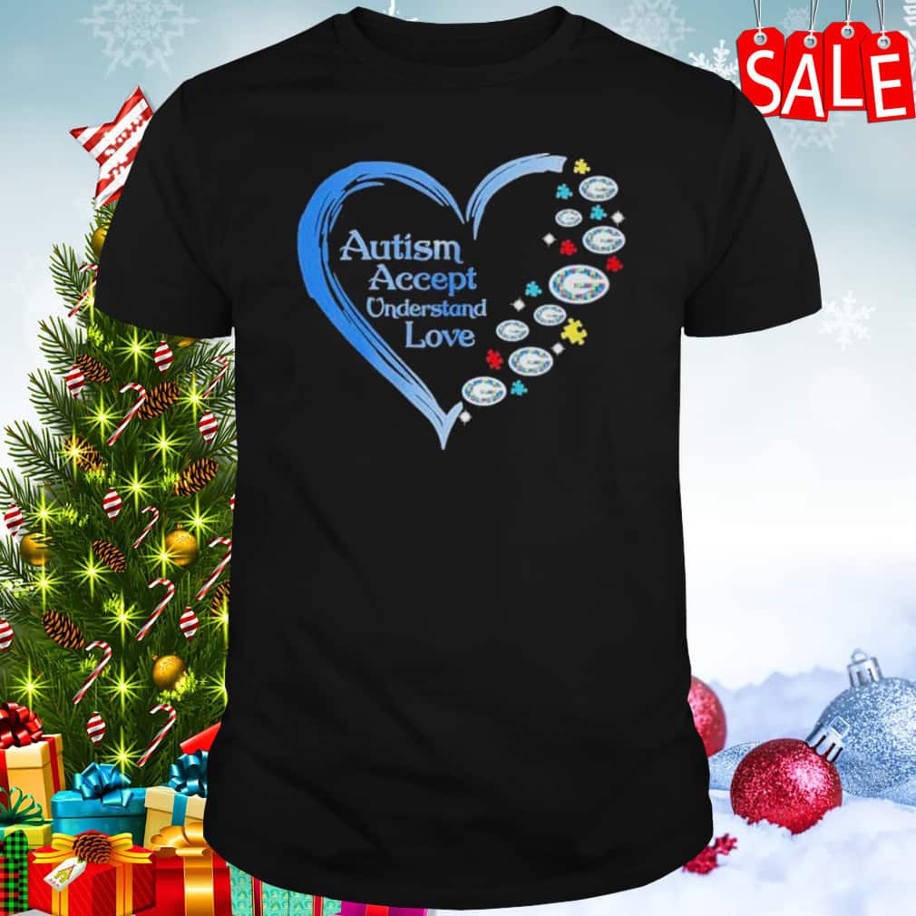 Green Bay Packers Autism Accept Understand Heart Love T-Shirt Green Bay Packers Autism Accept Understand Heart Love T-Shirt
