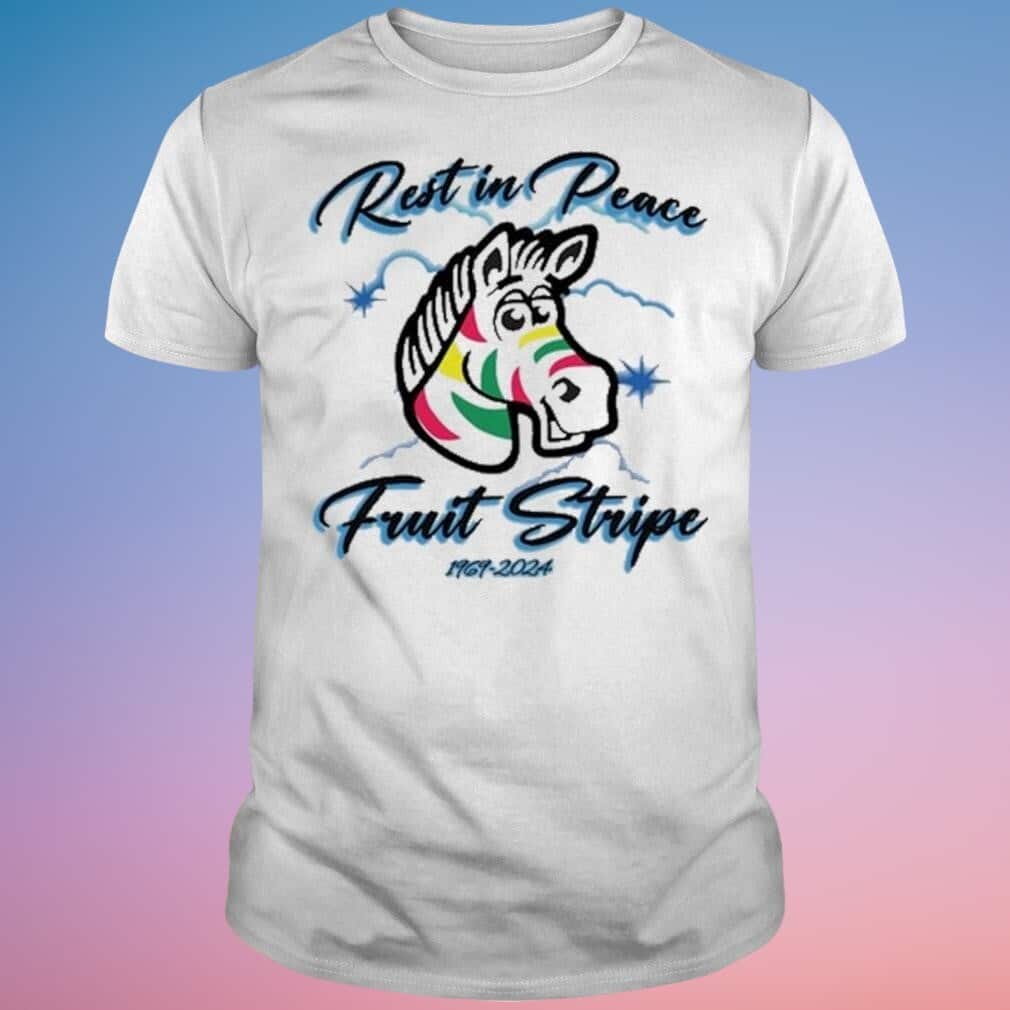 Horse Rest In Peace Fruit Stripe T-Shirt Horse Rest In Peace Fruit Stripe T-Shirt