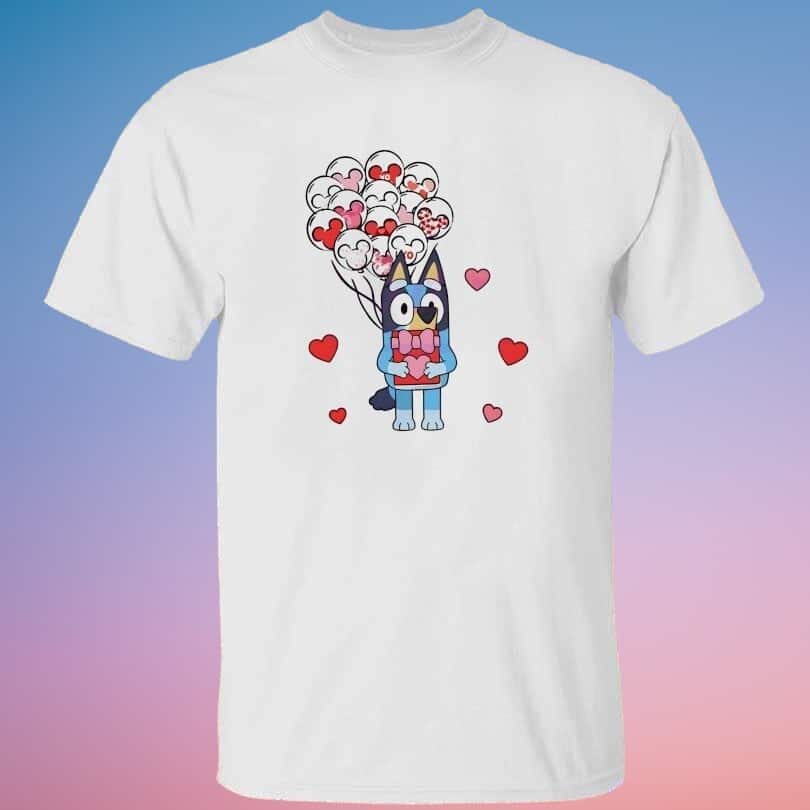Cool Groovy Bluey Valentine Balloons T-Shirt