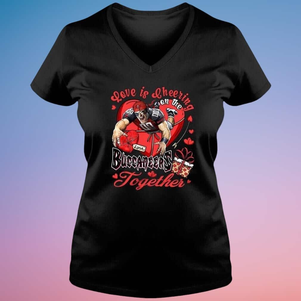 Love Is Cheering On The Tampa Bay Buccaneers Together T-Shirt Love Is Cheering On The Tampa Bay Buccaneers Together T-Shirt