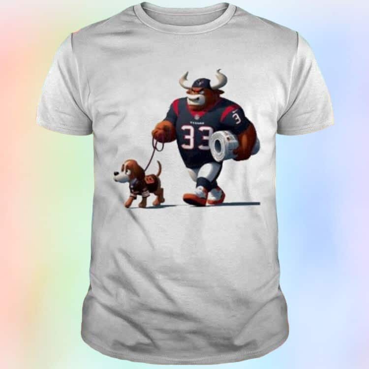 Houston Texas Vs Cleveland Browns Mascot T-Shirt Houston Texas Vs Cleveland Browns Mascot T-Shirt