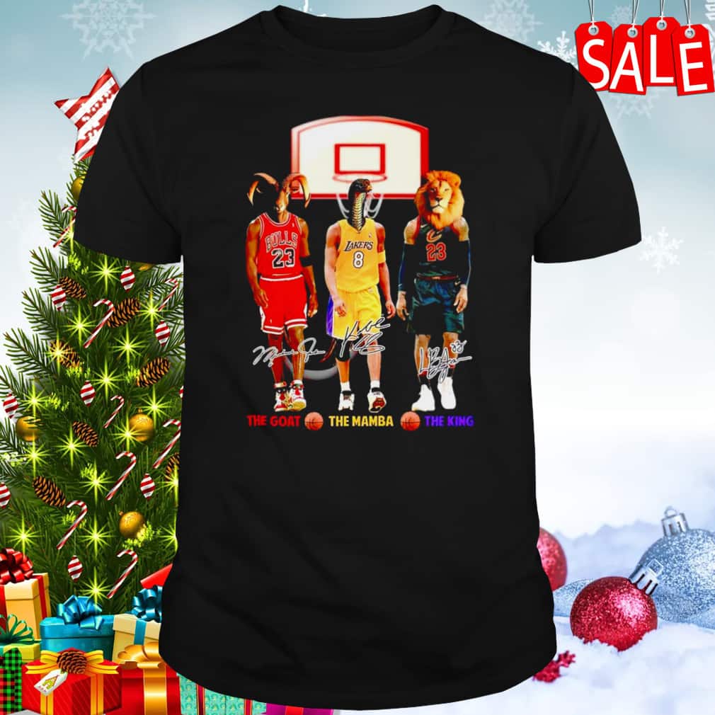 The Goat The Mamba The King Michael Jordan Kobe Bryant Lebron James T-Shirt The Goat The Mamba The King Michael Jordan Kobe Bryant Lebron James T-Shirt
