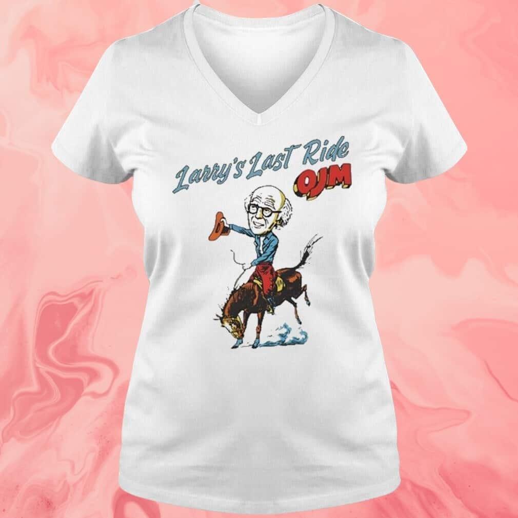 Larry’s Last Ride Ojm Caricature Women's V-Neck T-Shirt