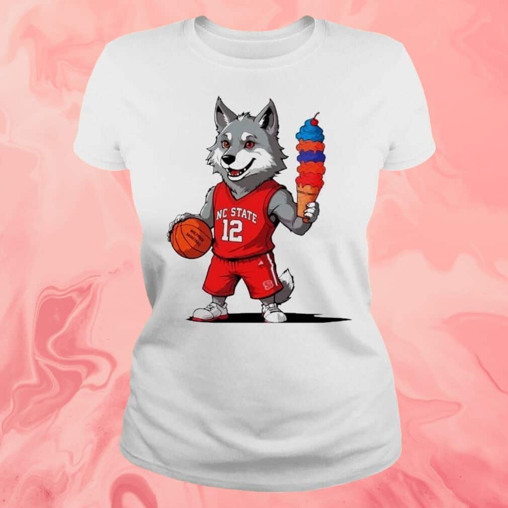 NC State Wolfpack 5 Win 5 Days Howling Cow Ice Cream T-Shirt