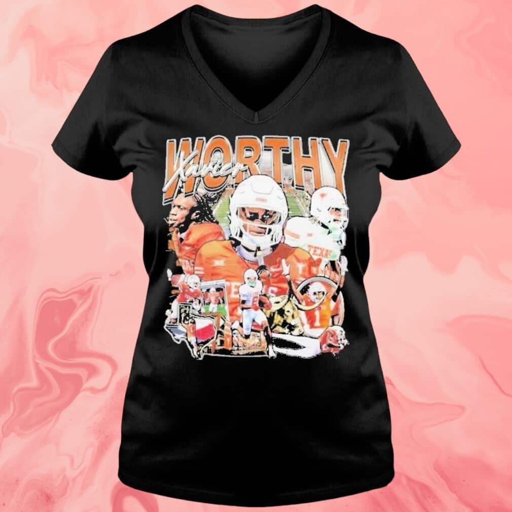 Xavier Worthy T-Shirt Texas Longhorns Graphic Xavier Worthy T-Shirt Texas Longhorns Graphic