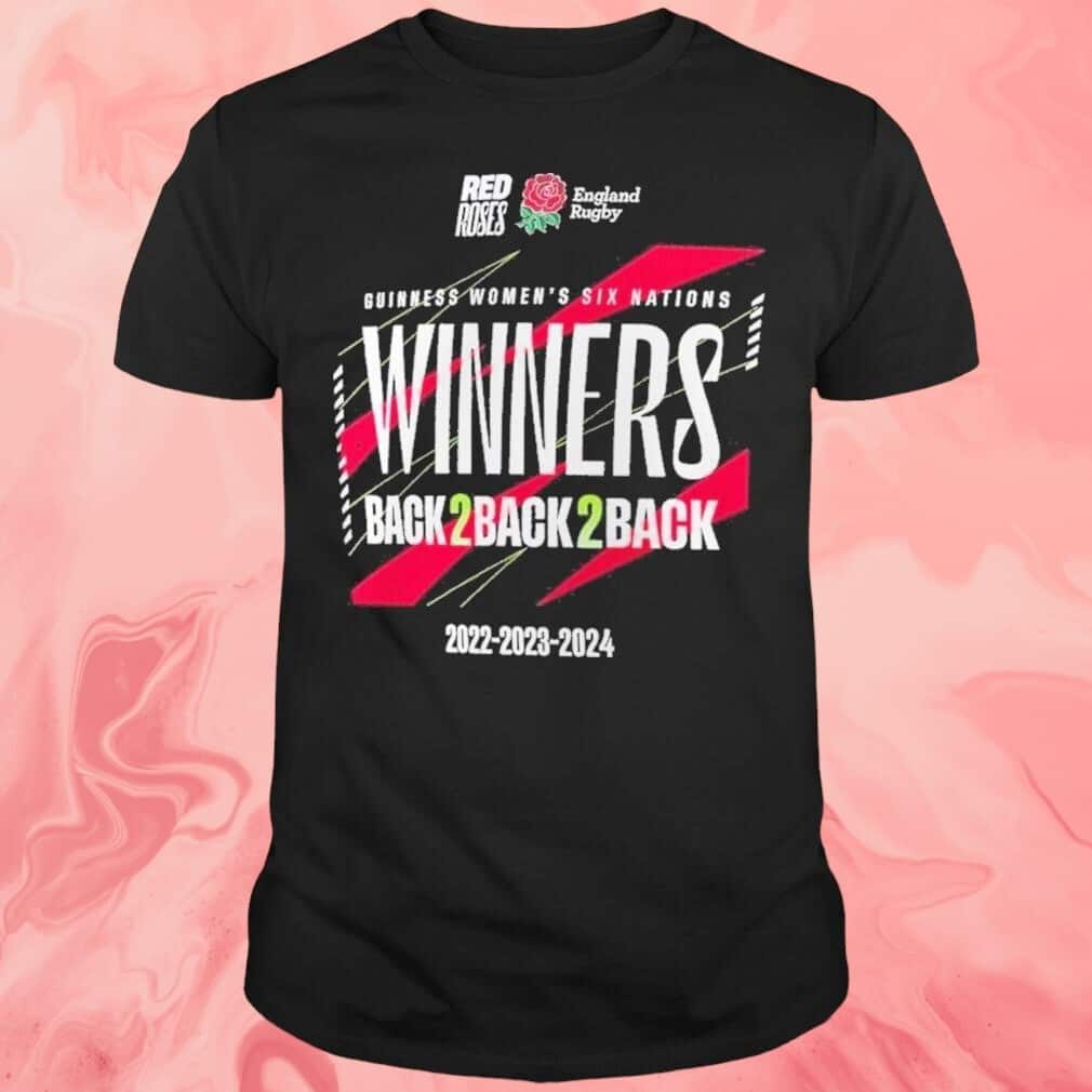England Rugby Red Roses Back 2 Back Winners T-Shirt
