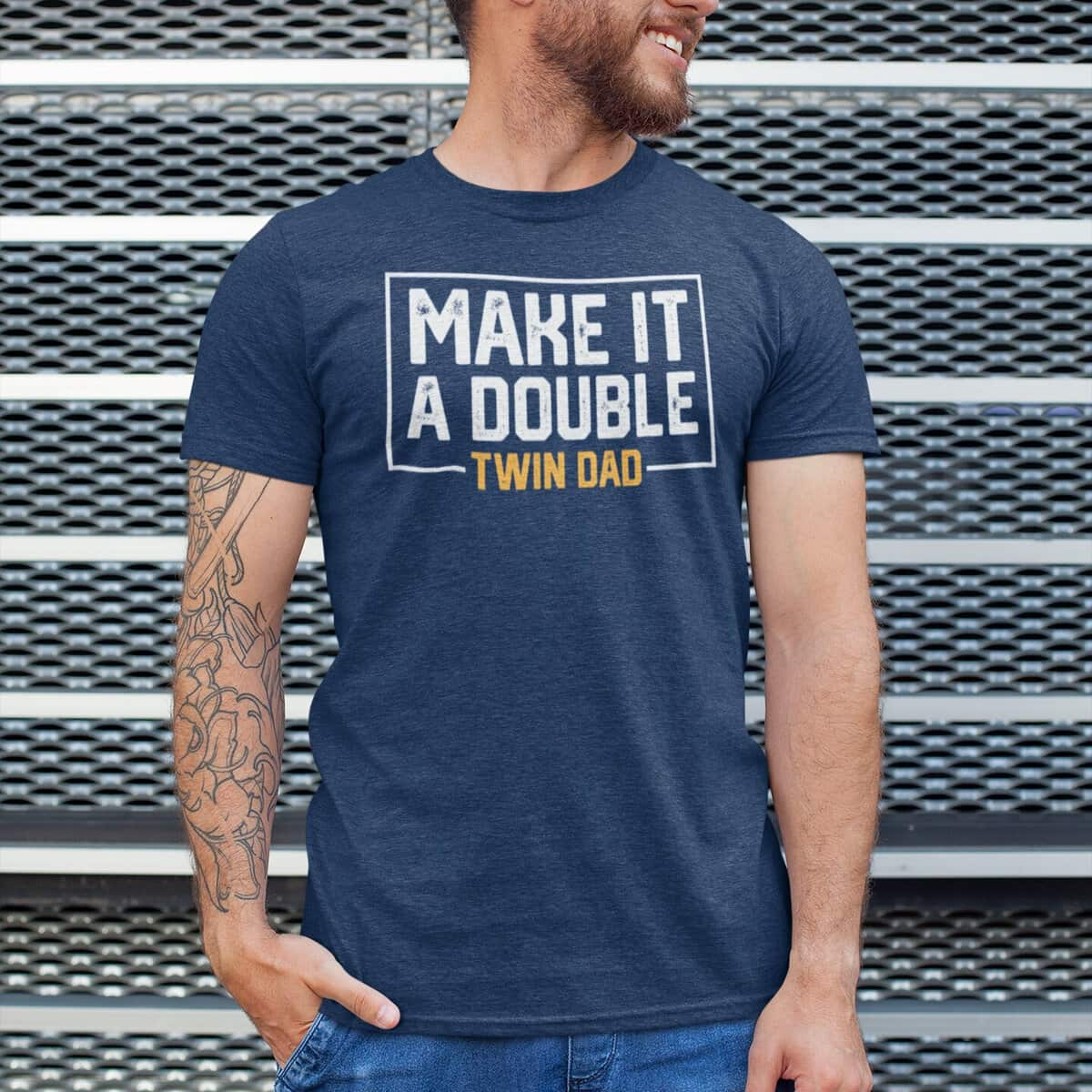 Make It A Double Twin Dad T-Shirt Expecting Daddy Gift