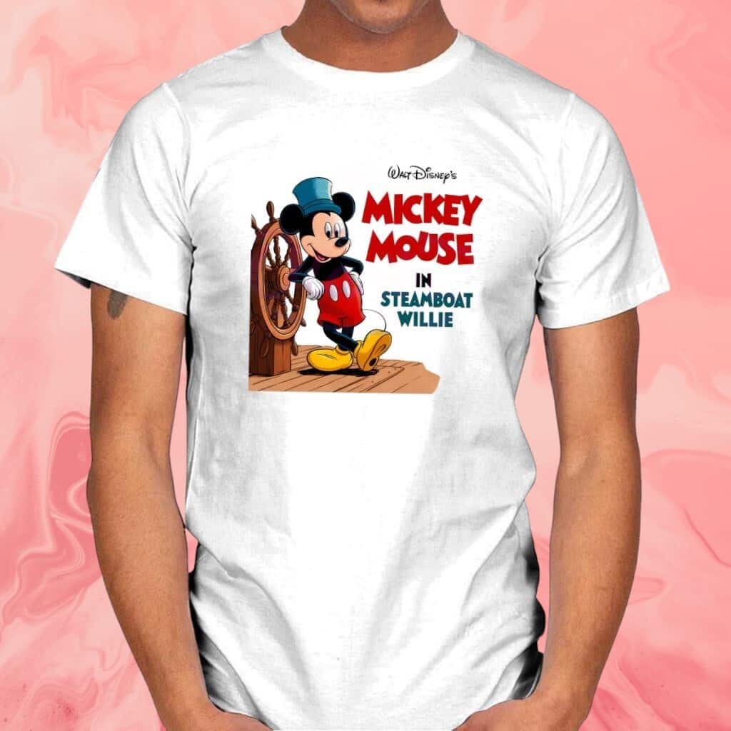 Mickey Mouse In Steamboat Willie T-Shirt